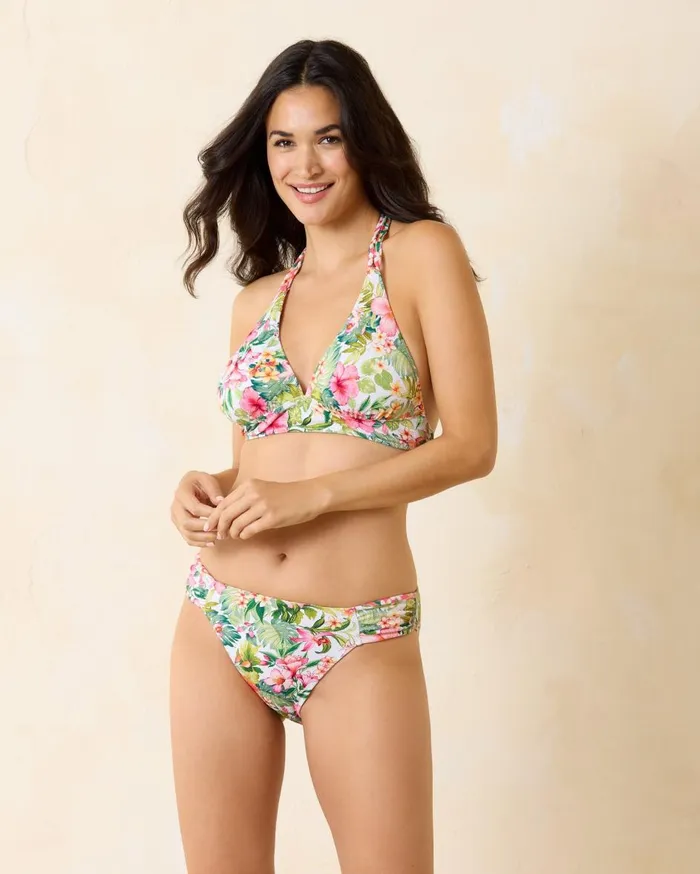 Tommy Bahama Island Cays Shell Beach Flounce Skirted Bikini Bottoms Passion Pink Women Bikini Bottoms