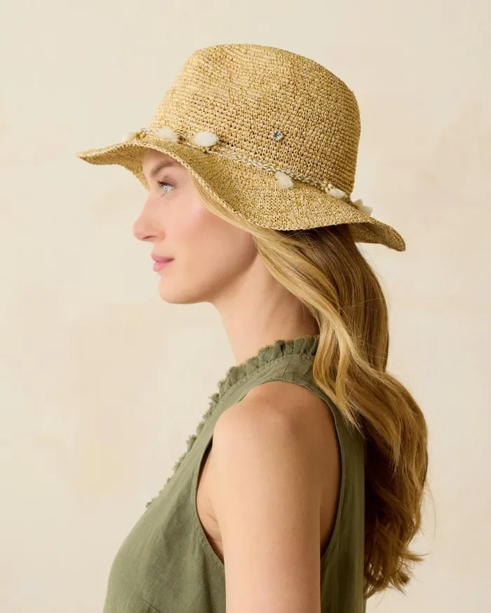 Tommy Bahama Jovanna Stripe Hat Florawhitegrigiosalmon Women Hats and Caps