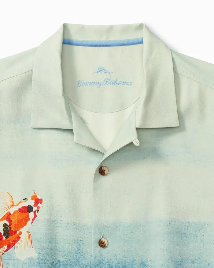 Tommy Bahama Kayo Koi Silk Camp Shirt Arroyo Blue Men Shirts