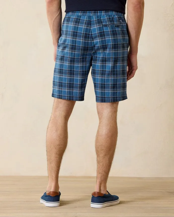 Tommy Bahama Nova Wave Seersucker Sand Stripe 9Inch Shorts Palace Blue Men Shorts
