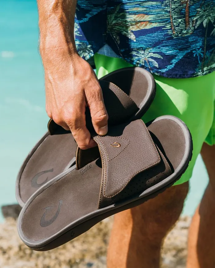 Tommy Bahama OluKai Nalu Slide Sandals Black MenBig and Tall Shoes and Sandals