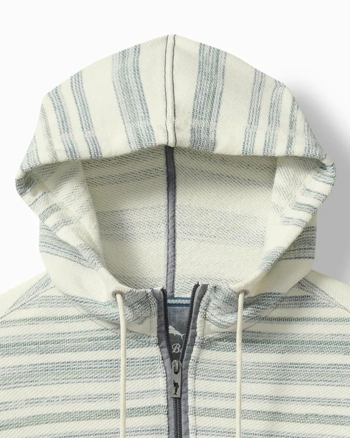 Tommy Bahama Shoreline Stripe Baja HalfZip Hoodie Coconut Men Sweatshirts