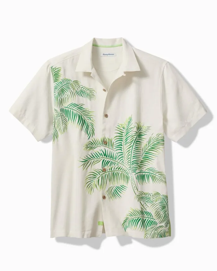 Tommy Bahama String Of Palms Silk Camp Shirt Continental Men Shirts