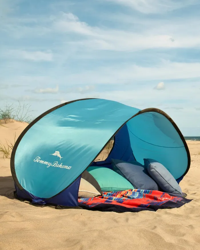 Tommy Bahama Wavy Marlin Beach Chair Canopy Navy Beach and Home Umbrellas