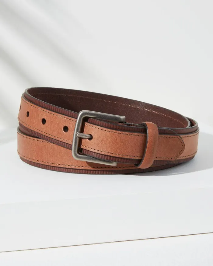 Tommy Bahama Wood Roller Belt Cognac Men Belts