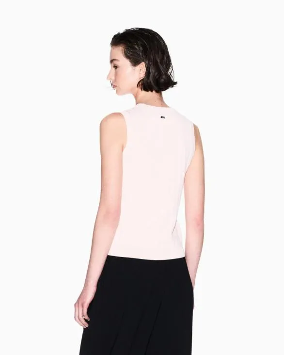 Top With Allover Logo Pink Women Armani Knitwear Top With Allover Logo Pink Women Armani Knitwear