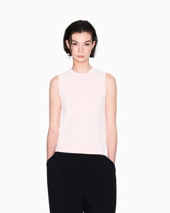 Top With Allover Logo Pink Women Armani Knitwear Top With Allover Logo Pink Women Armani Knitwear