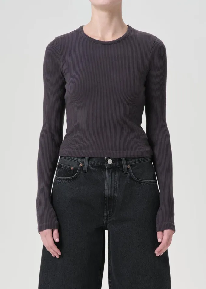 Tops and Bodysuits Women Agolde Alma Shrunken Crewneck In Shade