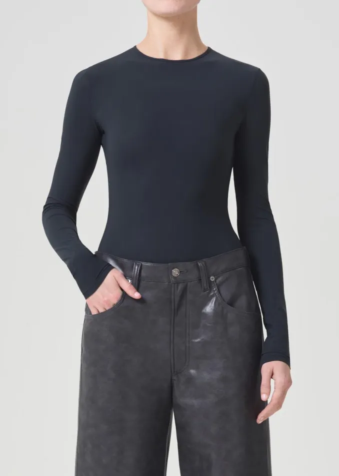 Tops and Bodysuits Women Agolde Aura Long Sleeve Bodysuit In Potion