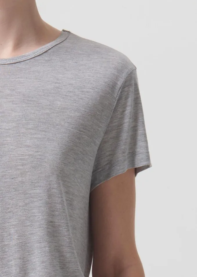 Tops and Bodysuits Women Agolde Drew Tee In Grey Heather