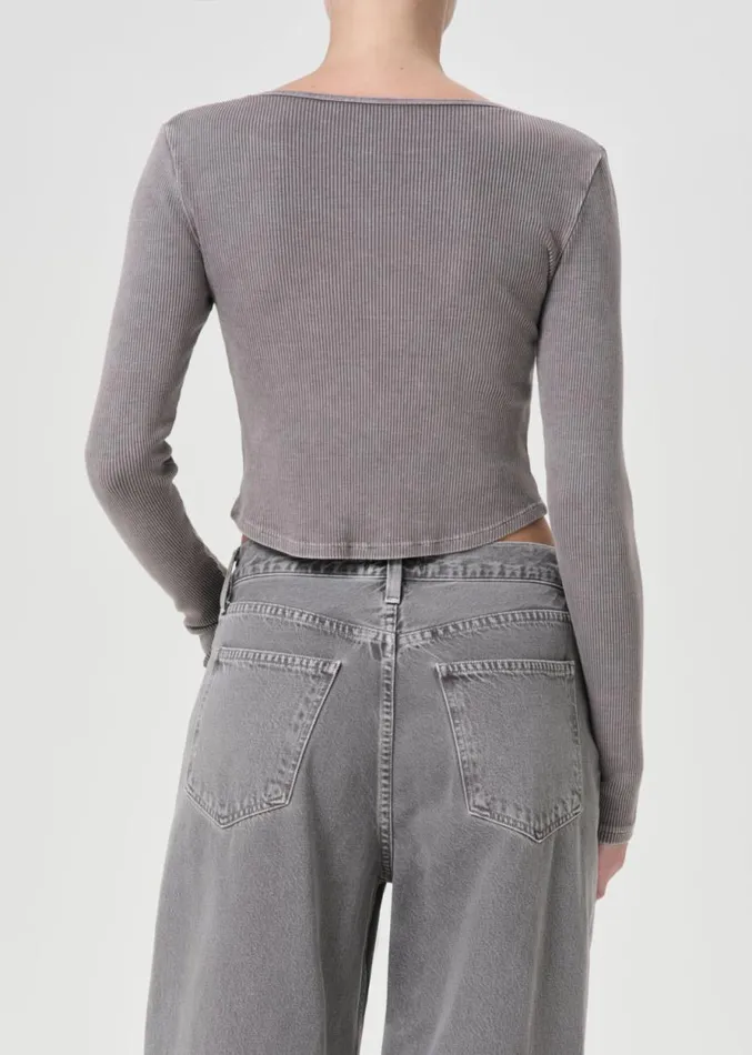 Tops and Bodysuits Women Agolde Nova Long Sleeve Tee In Owl