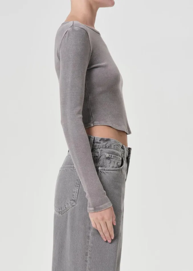 Tops and Bodysuits Women Agolde Nova Long Sleeve Tee In Owl