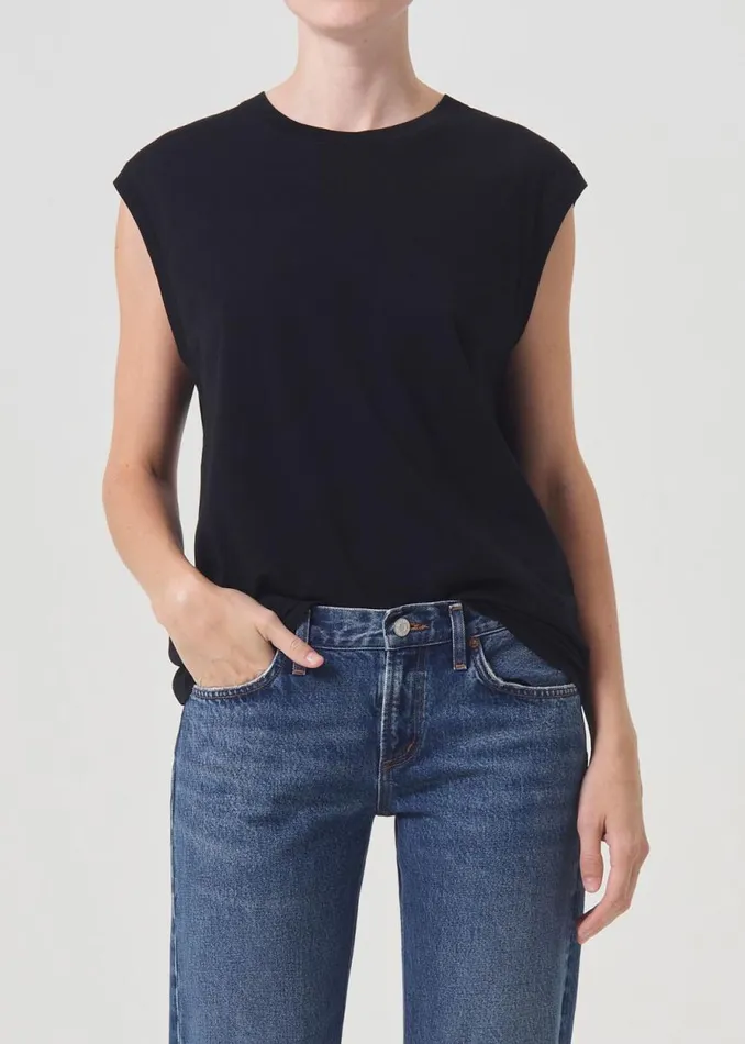 Tops and Bodysuits Women Agolde Raya Muscle Tee In Black
