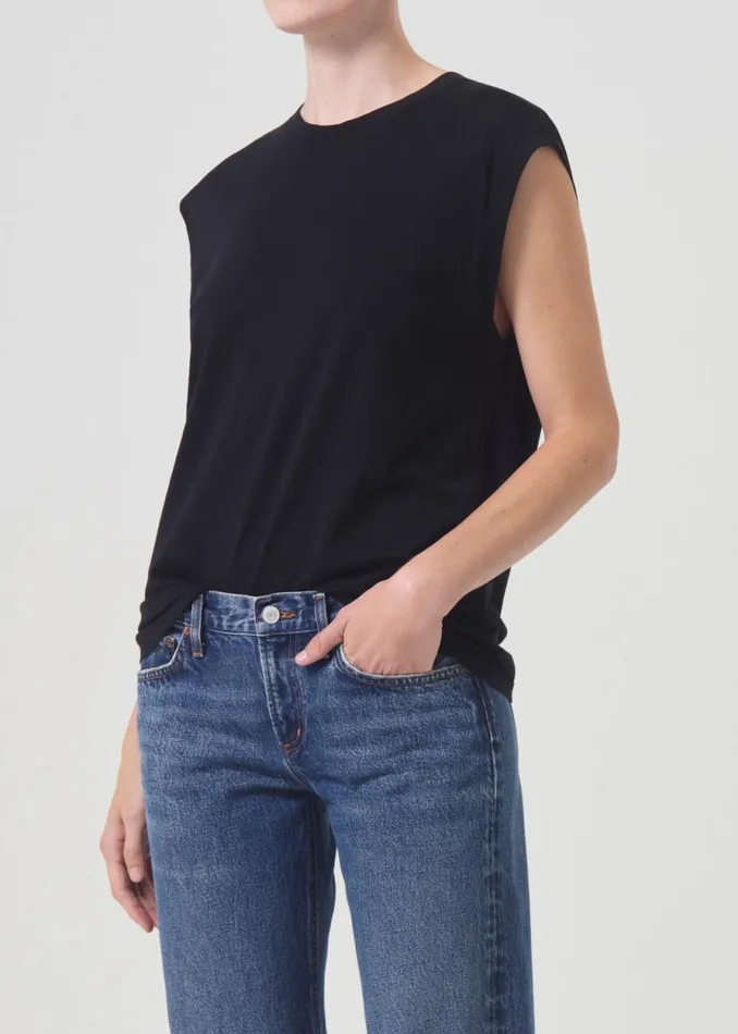 Tops and Bodysuits Women Agolde Raya Muscle Tee In Black