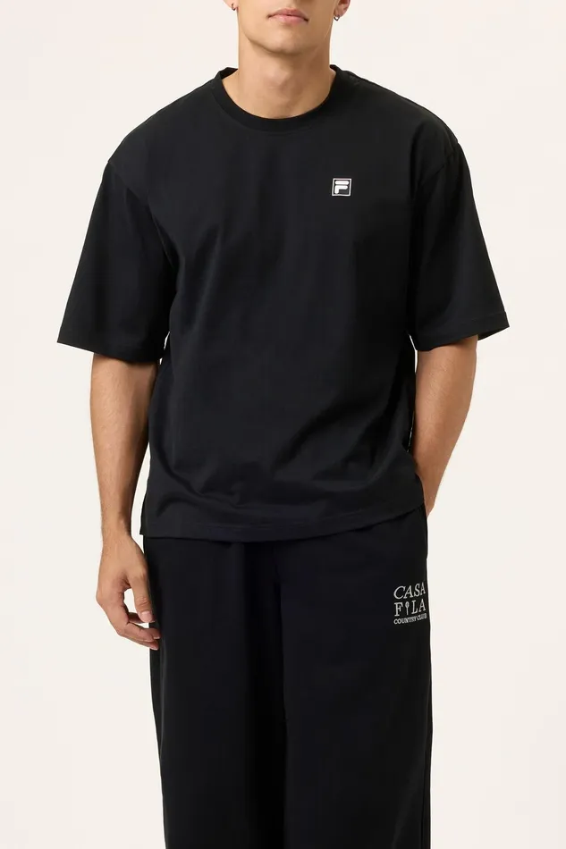 Tops and TShirts Men Fila Country Club Golf Course Map Box Tee 001 Black