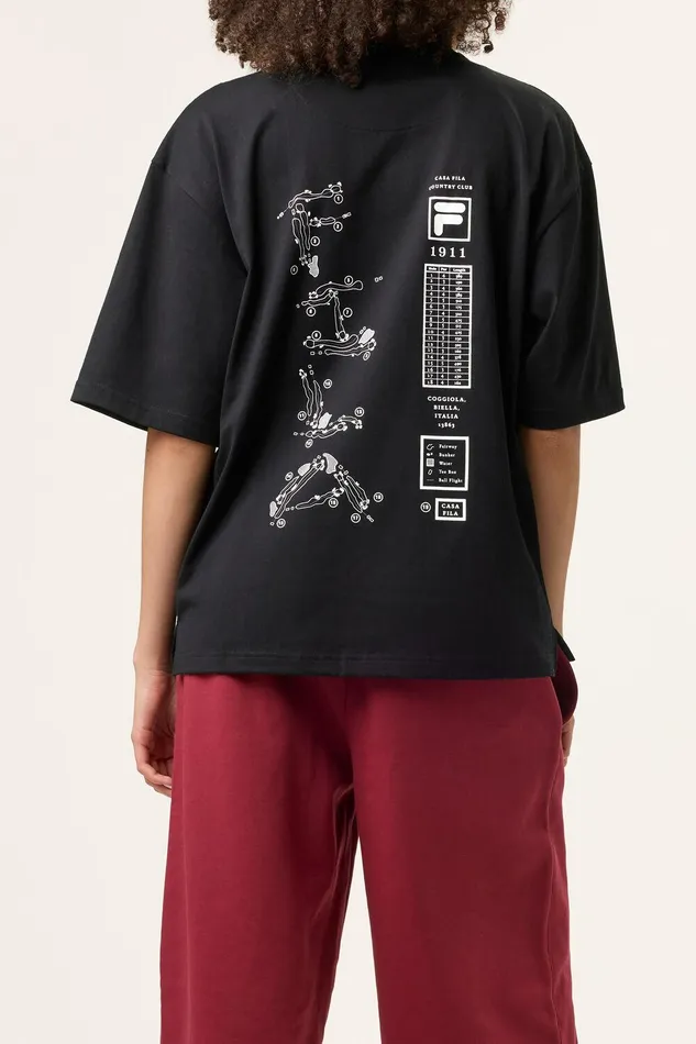 Tops and TShirts Men Fila Country Club Golf Course Map Box Tee 001 Black