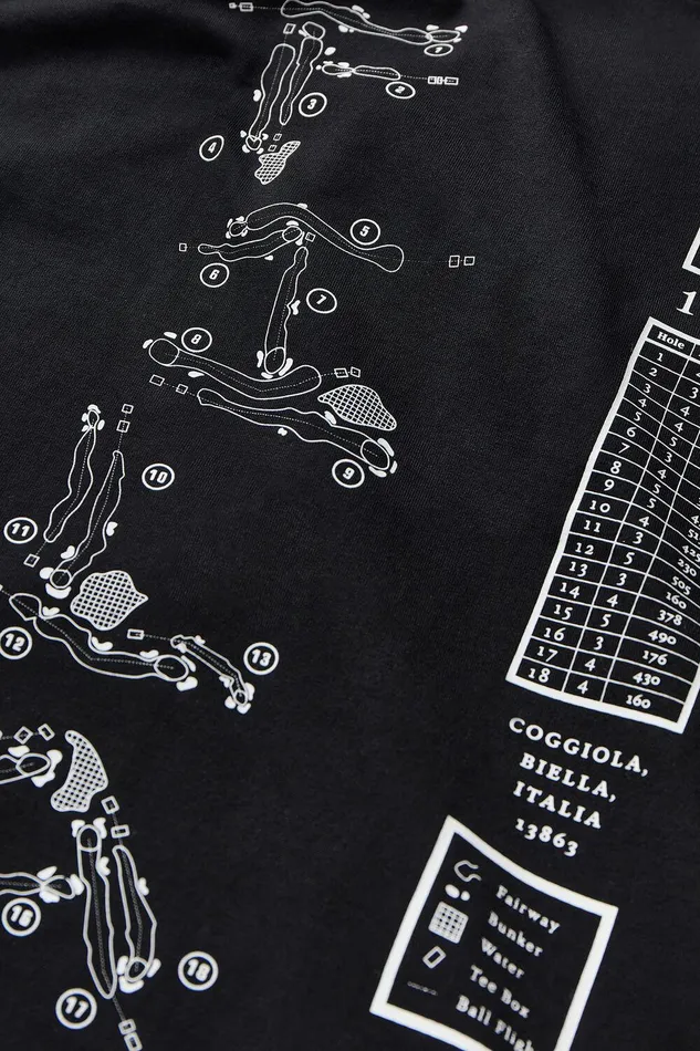 Tops and TShirts Men Fila Country Club Golf Course Map Box Tee 001 Black