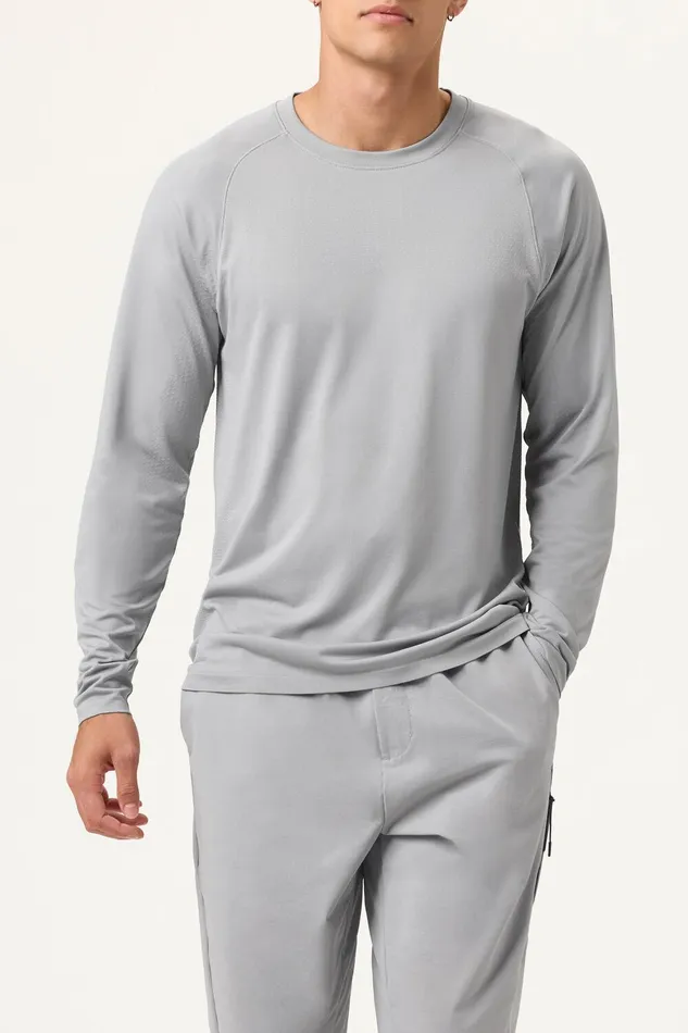 Tops and TShirts Men Fila Lucky Ace Seamless Long Sleeve Top 050 Ultimate Gray