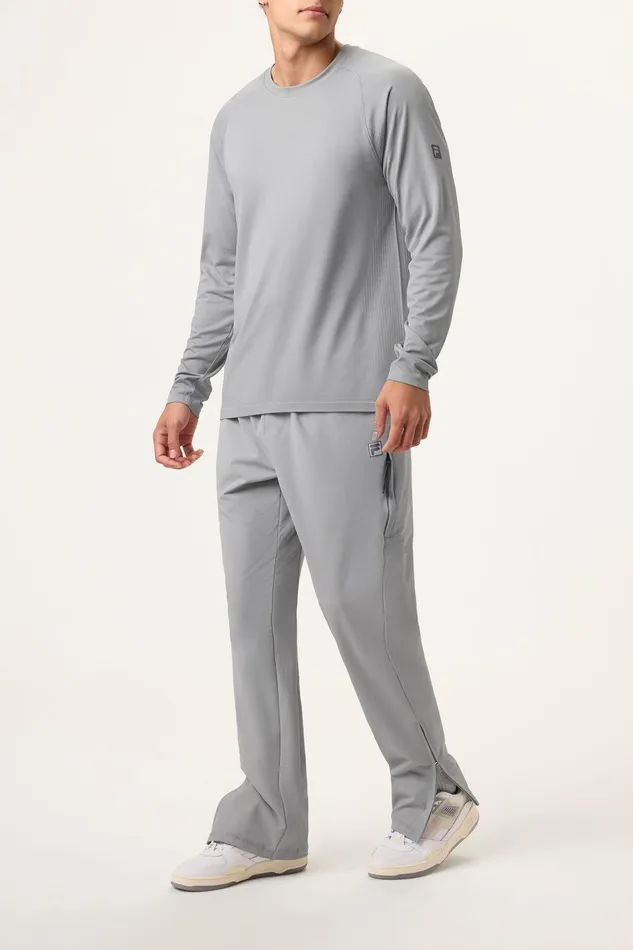 Tops and TShirts Men Fila Lucky Ace Seamless Long Sleeve Top 050 Ultimate Gray