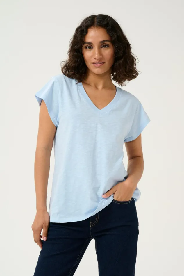 Tops and TShirts Women CULTURE CUbiana Tshirt Cashmere Blue