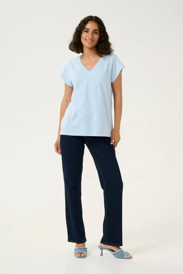Tops and TShirts Women CULTURE CUbiana Tshirt Cashmere Blue
