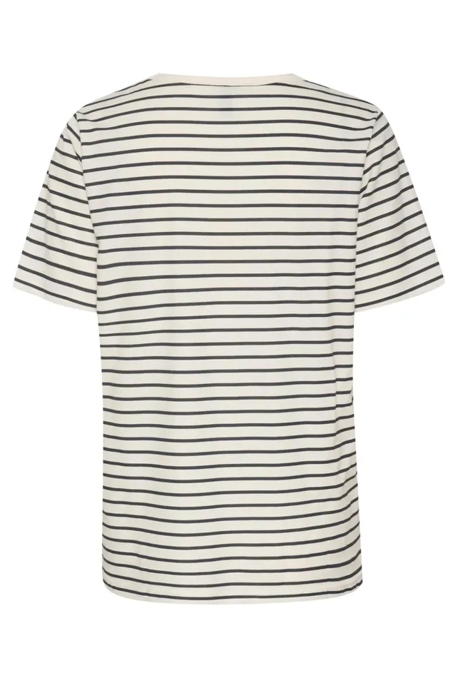 Tops and TShirts Women CULTURE CUdeia Tshirt Whitesalute Stripe