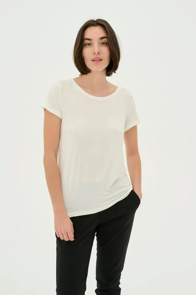 Tops and TShirts Women CULTURE CUpoppy Tshirt Spring Gardenia