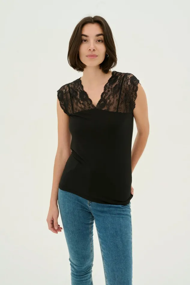 Tops and TShirts Women CULTURE CUpoppy Top Black