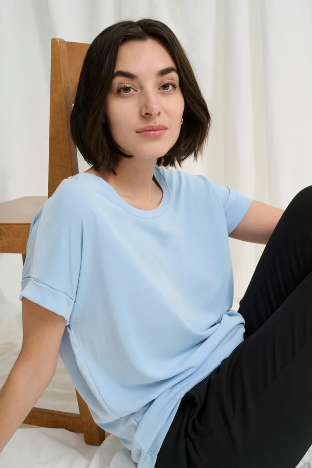 Tops and TShirts Women CULTURE Kajsa Tshirt Cashmere Blue