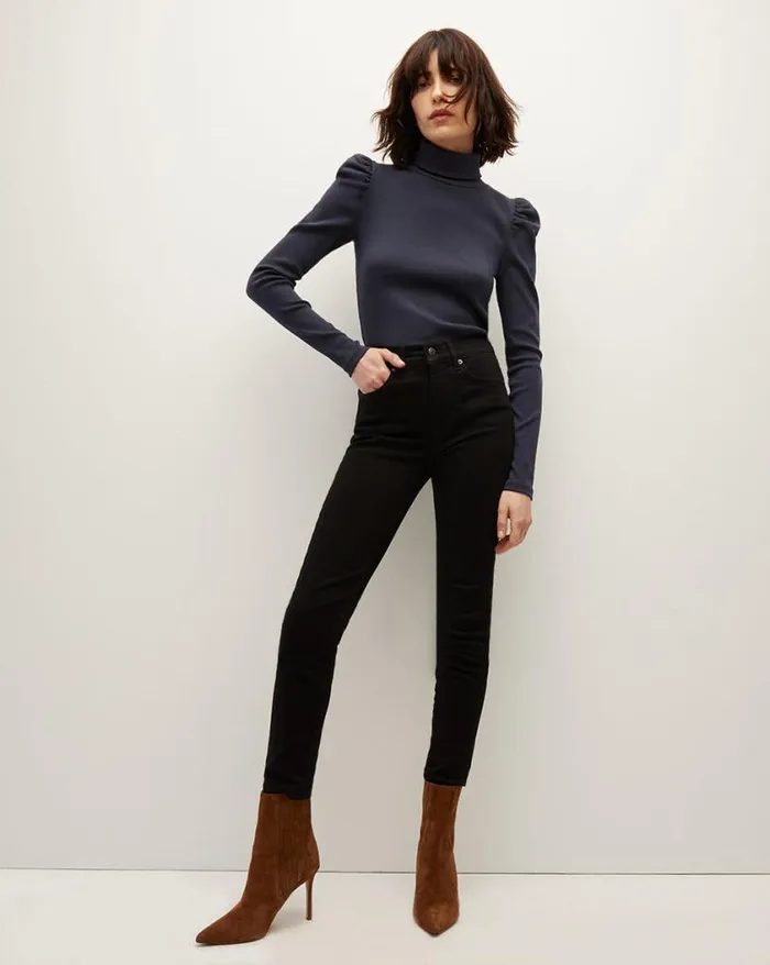 Tops and Tees Shop Veronica Beard Cedar Turtleneck Navy