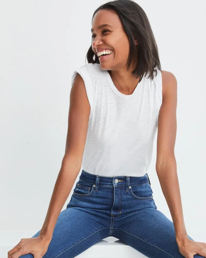 Tops and Tees Shop Veronica Beard Dree Muscle Tee Charcoal