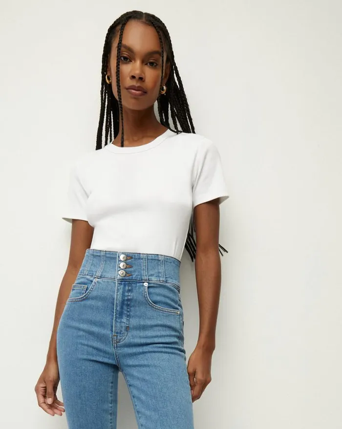 Tops and Tees Shop Veronica Beard Pruitt Ribbed Tee Black