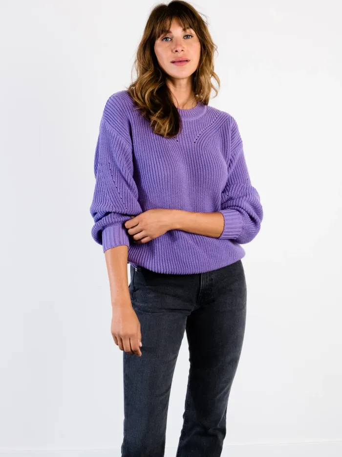 Tops Sarah Billow Sleeve Sweater French Lilac 8211 Able Women