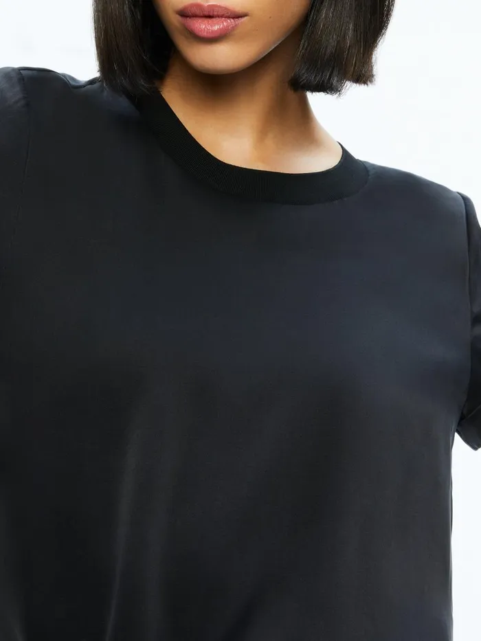 Tops Women Alice Olivia BRADEN DROP SHOULDER TEE Black