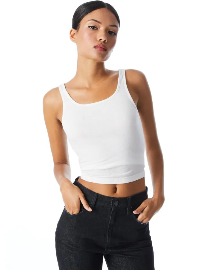 Tops Women Alice Olivia JEMI RIBBED TANK Off White