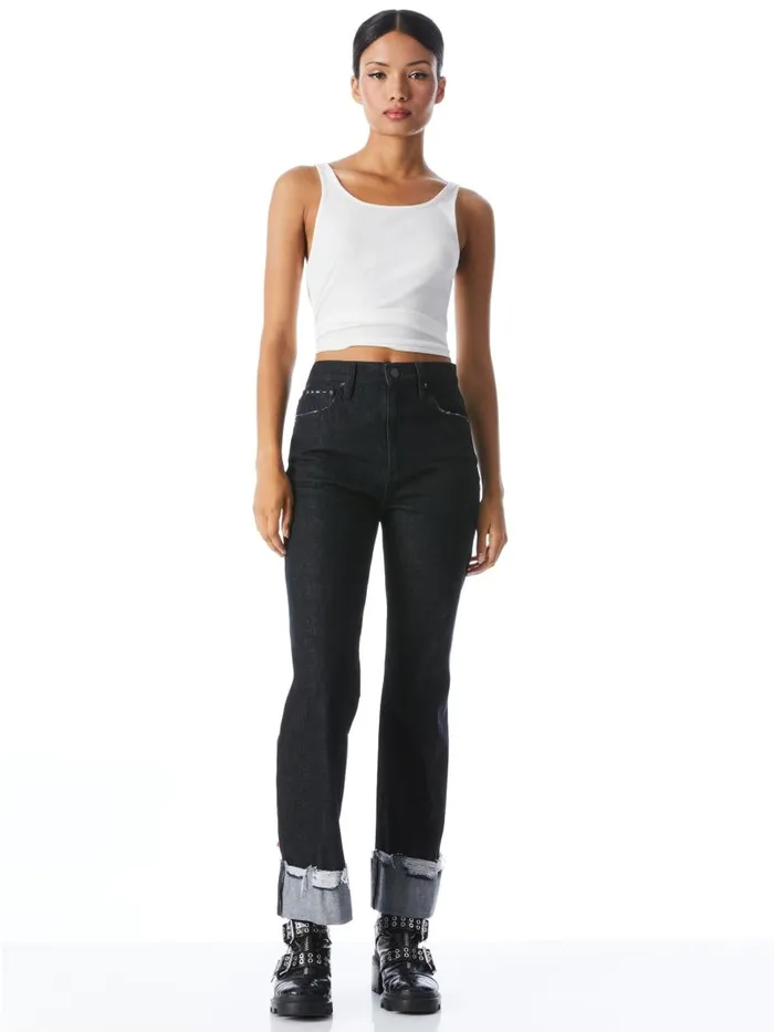 Tops Women Alice Olivia JEMI RIBBED TANK Off White