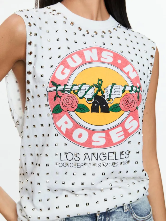 Tops Women Alice Olivia MICAH EMBELLISHED MUSCLE TANK Off White Multi