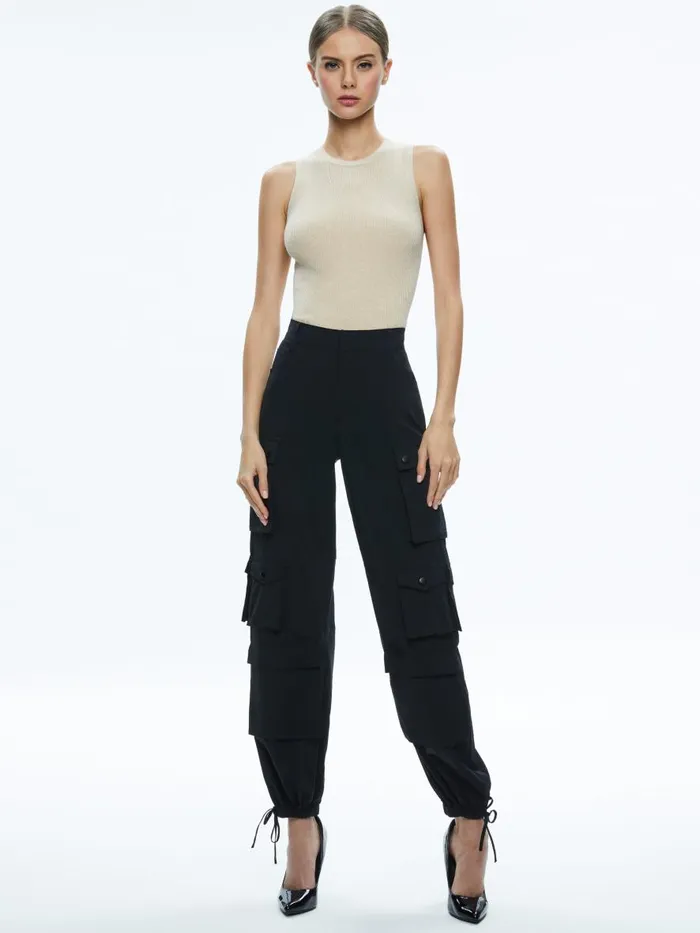 Tops Women Alice Olivia TONITA RIBBED TANK Almond