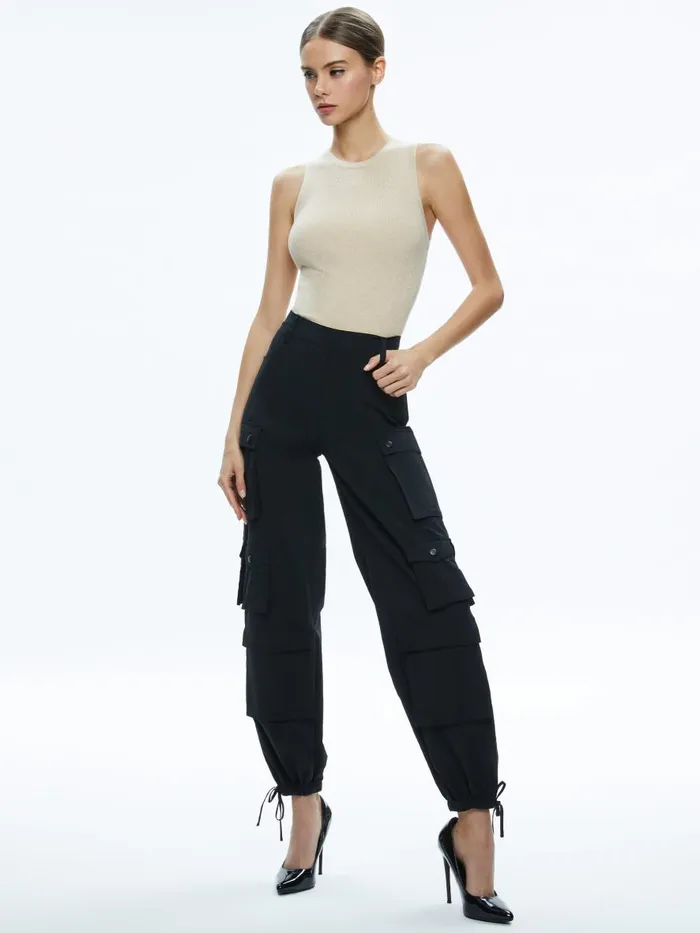 Tops Women Alice Olivia TONITA RIBBED TANK Almond