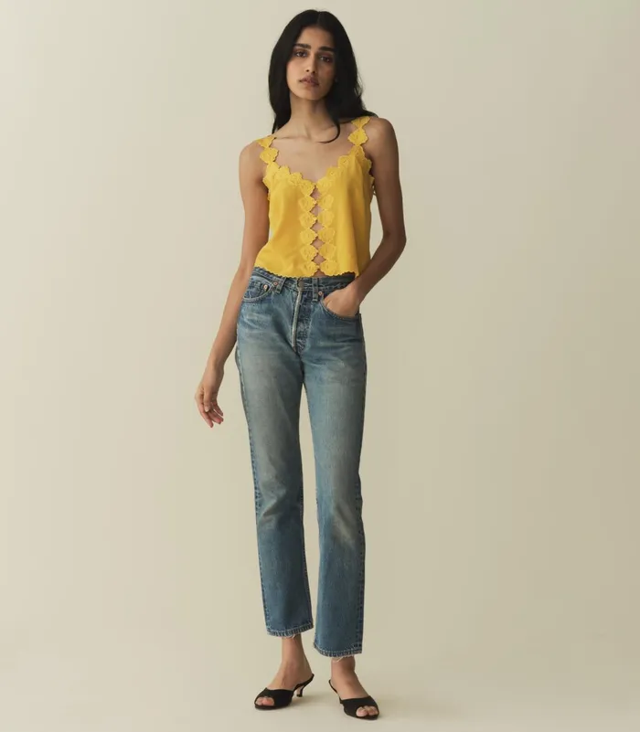 Tops Women DEN Flores Top Goldenrod Tops Women DEN Flores Top Goldenrod