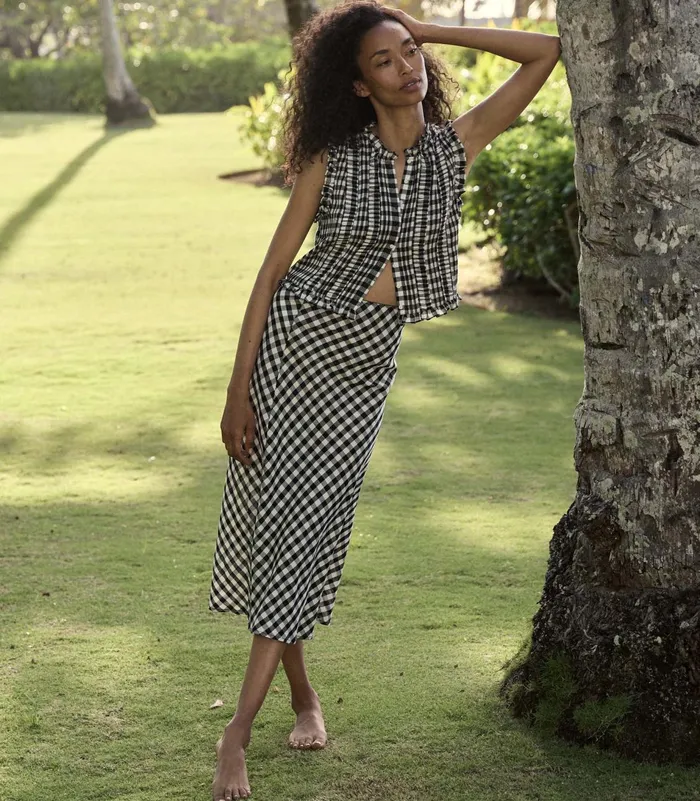Tops Women DEN Harietta Top Marilyn Gingham Tops Women DEN Harietta Top Marilyn Gingham