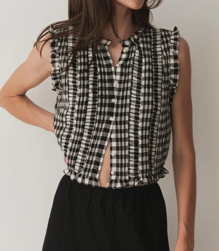 Tops Women DEN Harietta Top Marilyn Gingham Tops Women DEN Harietta Top Marilyn Gingham