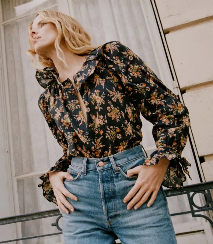Tops Women DEN Jamie Top Foxglove Floral Tops Women DEN Jamie Top Foxglove Floral