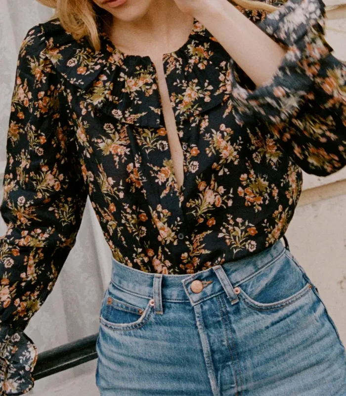 Tops Women DEN Jamie Top Foxglove Floral Tops Women DEN Jamie Top Foxglove Floral