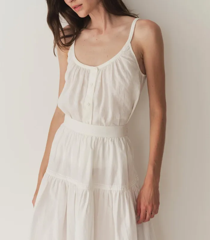 Tops Women DEN Nalina Linen Top Salt Tops Women DEN Nalina Linen Top Salt