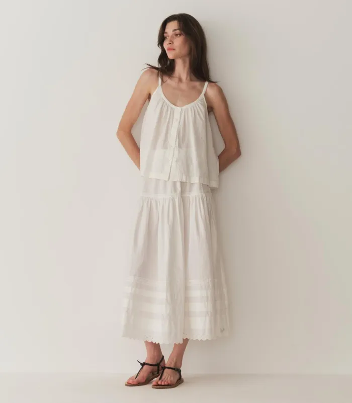 Tops Women DEN Nalina Linen Top Salt Tops Women DEN Nalina Linen Top Salt