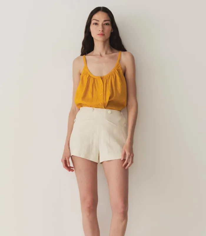 Tops Women DEN Nalina Linen Top Sunflower Tops Women DEN Nalina Linen Top Sunflower