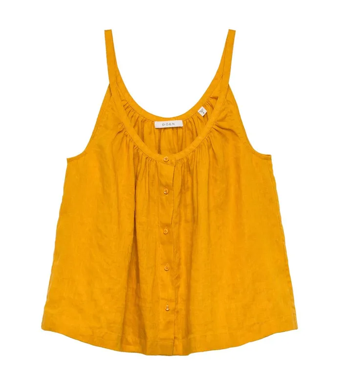 Tops Women DEN Nalina Linen Top Sunflower Tops Women DEN Nalina Linen Top Sunflower