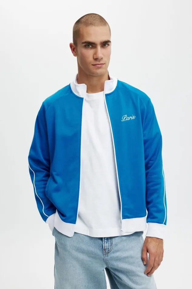 Tricot Track Jacket Skydiver Blue White Paris Crest Men Cotton On Sweats and Hoodies Tricot Track Jacket Skydiver Blue White Paris Crest Men Cotton On Sweats and Hoodies