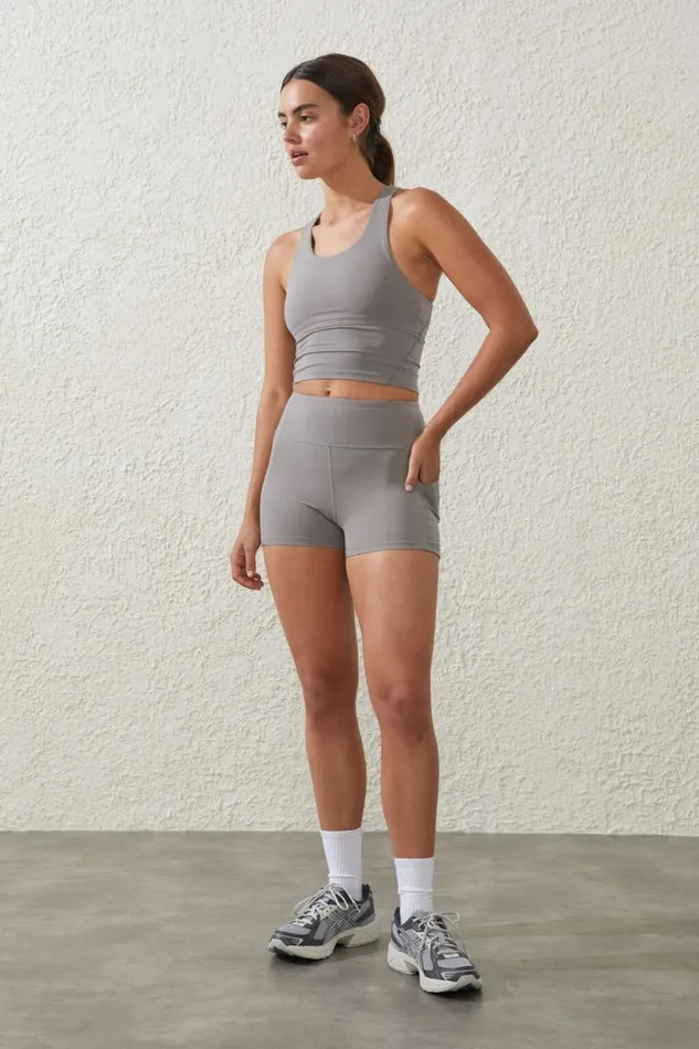 Ultra Luxe Mesh Shortie Short Desert Grey Women Cotton On Shorts